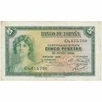 🔍💸 Descubre el fascinante billete de 5 pesetas de 1935: historia y valor actual